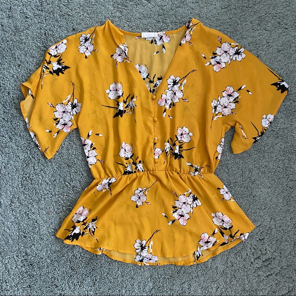 Sienna Sky Floral Yellow Blouse